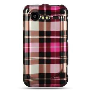  HOT PINK CHECK Hard Plastic Design Case for HTC Incredible 
