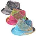 Journee Collection Womens Multi color Straw Fedora Hat 