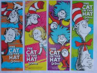 SET/4 Different Bookmarks DR. SEUSS CAT IN THE HAT  
