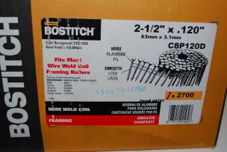 Bostitch # C8P120D 2 1/2 Sm 15° Coil Framing Nailer Fits Hitachi 