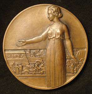 Art Deco Automobile Security French Bronze medal by Turin  