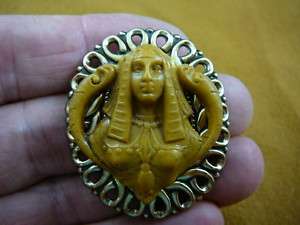   cs83 4) EGYPTIAN PHARAOH Lady CAMEO Pin Pendant brooch necklace  