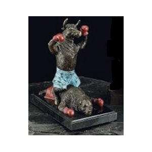  Knock Out Bull Statue Bronze