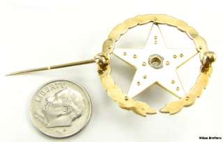 Order Eastern Star OES 18k Gold Large Vintage Badge PIN  