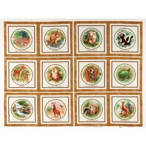  44 Wide Bambis First Year Panel Brown/Ivory Fabric By 