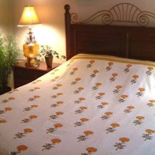 Wedding Day ~ Country Cottage Yellow Floral Print Twin Bedspread
