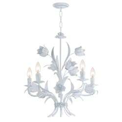 Southport 5 light White Floral Chandelier  
