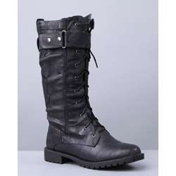 Carrini Womens Lace Up Combat Boots  