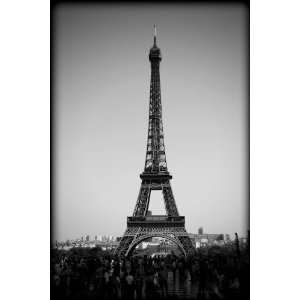  Eiffel Tower Paris France Black and White Print PRBW7353 