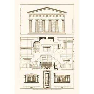  Vintage Art Temple of Poseidon at Paestum   09535 0