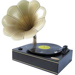 Pyle PNGTT1B Black Horn PC Recordable Phonograph/ Turntable 
