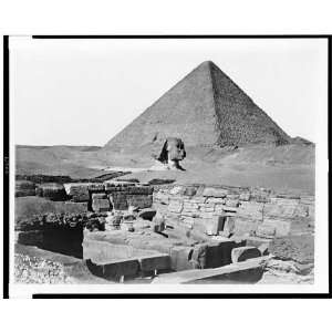  Pyramid of Cheops,Sphinx,Temple de Chafra, Sebah, c1860 