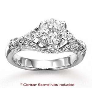   14k White Gold Side Stone 1/3 Carat Diamond Engagement Ring Jewelry