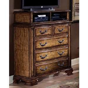   Santiago Media Chest and Media Deck in Old World Pine