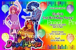 Doodlebops Birthday Invitations   Digital File Only  