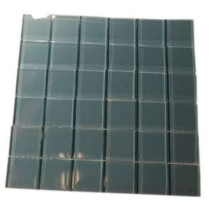   Pool Blue Polished 2X2 Glass Tile 1/4 Sheet Sample