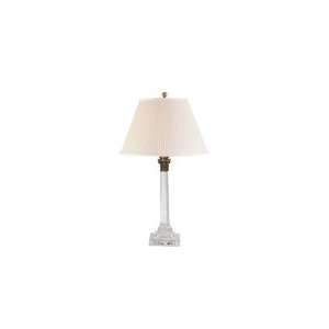  Chart House Column Table Lamp in Crystal with Silk Shade 