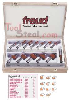 FREUD 91 100 3 Piece Professional Woodworking Router Bit Set BRAND NEW 