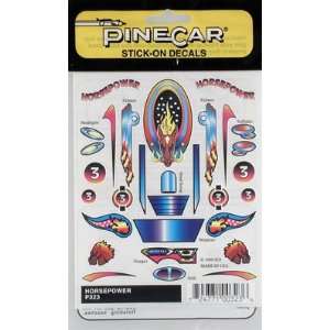    Pinecar   Horsepower Stick On Decal (Pinewood Derby) Toys & Games
