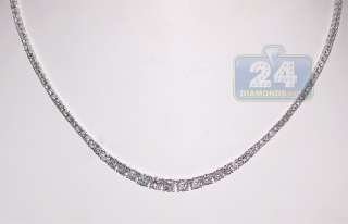NEW 18K White Gold 9.35 ct Diamond Womens Tennis Chain Necklace 