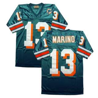 Dan Marino #13 Miami Dolphins Green Sewn Throwback Mens Size Jersey 