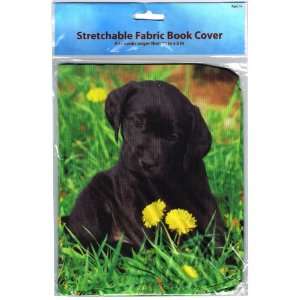    Stretchable Black Labrador Puppy Fabric Book Cover