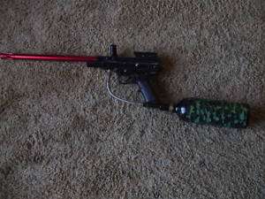 PAINTBALL MARKER W/LG. AIR TANK & 16 INCH BARREL + MORE  