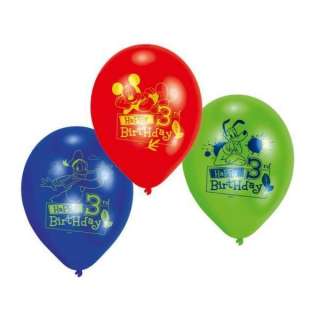 Mickey Mouse Happy 3rd Birthday Latex 9 Balloons x 6  