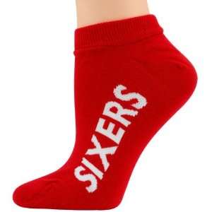   76ers Ladies Red Solid Color Ankle Socks