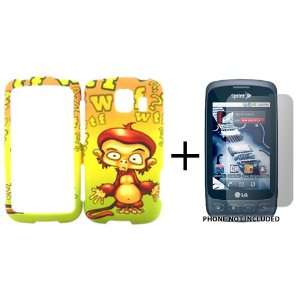 LG Optimus S Cover Case Confused WTF Monkey + Screen Protector  Palo 