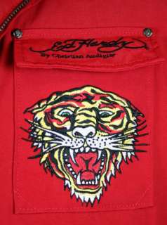 Ed Hardy Mens RED Death Before Dishonor Jacket S XXL  
