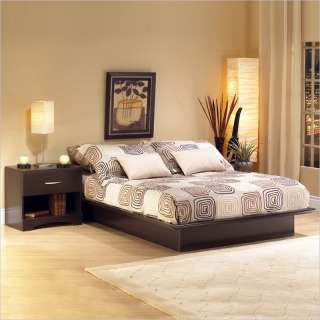   Back Bay Dark Chocolate Wood Platform Bed 4 PC Bedroom Set  