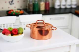 Dollhouse Miniature Kitchen Cooking Copper Pot  