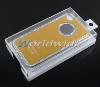 Gold Metal Aluminum/Bling Diamond/Silver Chrome Hard Case Cover For 