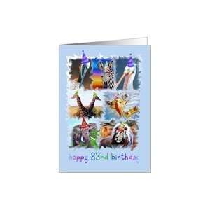  Colorful 83rd Birthday Zoo Animals Card Toys & Games