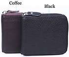   Coffee Black Leather Coin Wallet ID Cards Mini Pouch Purses Wallets