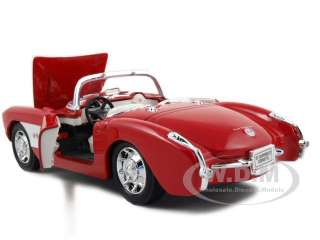 1957 CHEVROLET CORVETTE RED 124 DIECAST MODEL CAR BY WELLY 29393 