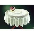 STUNNING WHITE HEAVY LACE TABLE CLOTH 60 ROUND