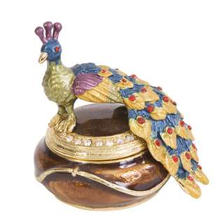 Peacock Trinket Box with Swarovski Crystals  