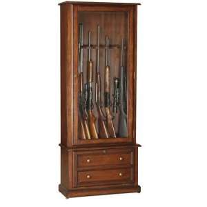 American Furniture Classics 800 8 Gun Cabinet in Brown Cherry  