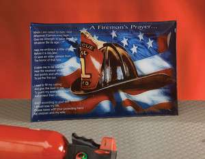 The Firemans Prayer Decorative Glass Rectangular Plate New Gift Boxed 