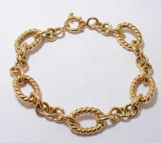   Oval Circle Bracelet REAL 14K Yellow Gold 6.00gr FREE RESIZE  