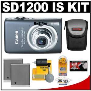 Canon PowerShot SD1200 IS Digital ELPH Camera (Dark Gray) + Batteries 