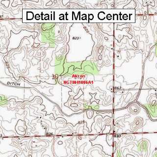  USGS Topographic Quadrangle Map   Akron, Indiana (Folded 