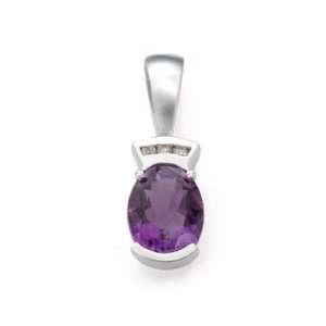  1.74 Ct Round Amethyst Solid 14K Yellow Gold Pendant 