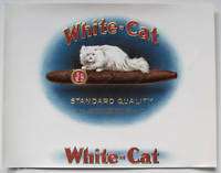 EARLY 1900s WHITE CAT Embossed Inner Cigar Box Label  