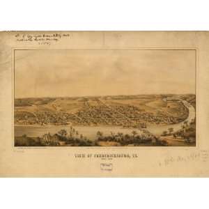   Civil War Map View of Fredericksburg, Va. Nov. 1862.