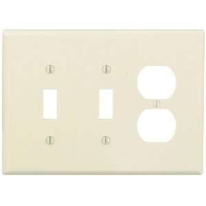  Leviton PJ21 T 3 Gang, Midway Size Wallplate, Combination 