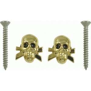    Trophy Custom Designed Strap Buttons Gold Skull Musical Instruments