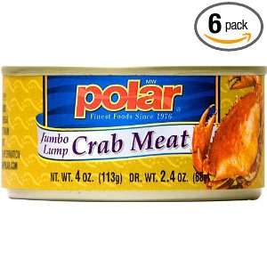 MW Polar Foods Jumbo Lump Crab Meat, 4 Ounce Cans (Pack of 6)